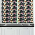thumbnail image 1 of Ambesonne Aloha Kitchen Curtains, Cocktails Hibiscus Zebra, 55"x39", Multicolor, 1 of 2
