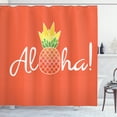 thumbnail image 1 of Ambesonne Aloha Shower Curtain, Hawaiian Theme with Pineapple, 69"Wx75"L, Burnt Sienna Lime Green, 1 of 3