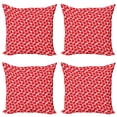 thumbnail image 1 of Ambesonne Aloha Throw Pillow Cover 4 Pack, Tropical Summer Flora Scene, 24", Dark Coral Brown, 1 of 2