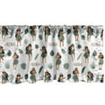 thumbnail image 1 of Ambesonne Aloha Valance Pack of 2, Traditional Hawaii Woman Art, 54"X18", White Amber Laurel Green, 1 of 4