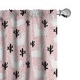 thumbnail image 1 of Ambesonne Alpaca Cactus Curtains, Happy White Llamas, Pair of 28"x95", Rose Black and White, 1 of 4