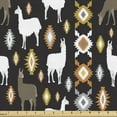 thumbnail image 1 of Ambesonne Alpaca Fabric by the Yard Upholstery, Llamas and Geometric Shapes, 2 Yards, Cocoa White and Vermilion, 1 of 5