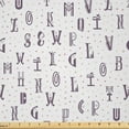 thumbnail image 1 of Ambesonne Alphabet Fabric by the Yard Microfiber, Ornate Typography, 10 Yards, Pale Eggplant Dried Rose, 1 of 2