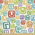 thumbnail image 1 of Ambesonne Alphabet Fabric by the Yard Upholstery, Irregular Letter Squares, 1 Yard, Multicolor, 1 of 4