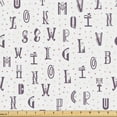 thumbnail image 1 of Ambesonne Alphabet Fabric by the Yard Upholstery, Ornate Typography, 1 Yard, Pale Eggplant Dried Rose, 1 of 5