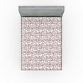 thumbnail image 1 of Ambesonne Alphabet Fitted Sheet, Weathered Letters Words, Full Size, Dark Maroon and White, 1 of 5