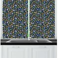 thumbnail image 1 of Ambesonne Alphabet Kitchen Curtains, Irregular English Letters, 55"x45", Night Blue Multicolor, 1 of 1