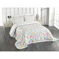 thumbnail image 1 of Ambesonne Alphabet Quilted Bedspread Set 3 Pcs, Colored Letters, Queen Size, Multicolor, 1 of 2