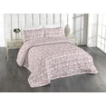 thumbnail image 1 of Ambesonne Alphabet Quilted Bedspread Set 3 Pcs, Weathered Letters Words, King, Dark Maroon and White, 1 of 4
