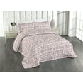 thumbnail image 1 of Ambesonne Alphabet Quilted Bedspread Set 3 Pcs, Weathered Letters Words, Twin, Dark Maroon and White, 1 of 4