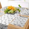 thumbnail image 1 of Ambesonne Alphabet Table Runner & Placemats, Random Simplistic Letters, Placemat 4 pcs + Runner 16"x72", Dark Grey and White, 1 of 2