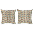 thumbnail image 1 of Ambesonne Alphabet Throw Pillow Cover 2 Pack, Colorful Animals Initials, 20", Multicolor, 1 of 2