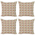 thumbnail image 1 of Ambesonne Alphabet Throw Pillow Cover 4 Pack, Energetic ABC Silhouettes, 20", Eggshell and Multicolor, 1 of 2