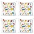 thumbnail image 1 of Ambesonne Alphabet Throw Pillow Cover 4 Pack, Funny Letters, 16", Multicolor, 1 of 2
