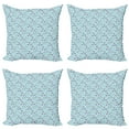 thumbnail image 1 of Ambesonne Alphabet Throw Pillow Cover 4 Pack, Whimsical Alphabetic, 24", Aqua Indigo, 1 of 2