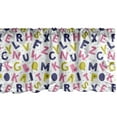 thumbnail image 1 of Ambesonne Alphabet Window Valance, Motifs and Geometric, 54" X 12", Yellow Green Pastel Pink, 1 of 3