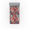 thumbnail image 1 of Ambesonne Alstroemeria Fitted Sheet, Abstract Boho Blooms, Twin Size, Dark Pink Coral Indigo, 1 of 5