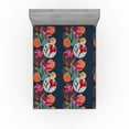 thumbnail image 1 of Ambesonne Alstroemeria Fitted Sheet, Watercolor Art Floral, California King, Vermilion Multicolor, 1 of 5