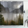 thumbnail image 1 of Ambesonne America Shower Curtain, Valley Yosemite in Fall, 69"Wx84"L, Green Grey, 1 of 5