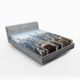 thumbnail image 1 of Ambesonne American Fitted Sheet, Chicago Aerial View, Full Size, Multicolor, 1 of 3