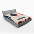 thumbnail image 1 of Ambesonne American Fitted Sheet, Country Music Guitar, Queen Size, Cream Red Blue, 1 of 3