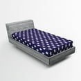 thumbnail image 1 of Ambesonne American Fitted Sheet, Flag with Stars, Twin XL Size, Purple White, 1 of 2