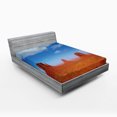 thumbnail image 1 of Ambesonne American Fitted Sheet, Historical Wild West, Queen Size, Burnt Orange Blue, 1 of 2