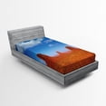 thumbnail image 1 of Ambesonne American Fitted Sheet, Historical Wild West, Twin Size, Burnt Orange Blue, 1 of 2