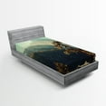 thumbnail image 1 of Ambesonne American Fitted Sheet, Misty Morning Yosemite, Twin XL Size, Teal Brown, 1 of 2