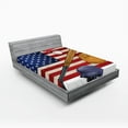 thumbnail image 1 of Ambesonne American Fitted Sheet, USA Flag and Baseball, Queen Size, Multicolor, 1 of 3