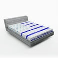 thumbnail image 1 of Ambesonne American Fitted Sheet, Vector Grunge Texture, Full Size, White Blue and Vermilion, 1 of 2