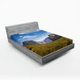 thumbnail image 1 of Ambesonne American Fitted Sheet, Yosemite El Capitan US, Full Size, Green Blue, 1 of 2