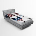 thumbnail image 1 of Ambesonne American Flag Fitted Sheet, Eagle and Stripe, Twin Size, Navy Maroon, 1 of 2