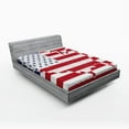 thumbnail image 1 of Ambesonne American Flag Fitted Sheet, Martial World, Queen Size, Navy Red, 1 of 2