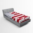 thumbnail image 1 of Ambesonne American Flag Fitted Sheet, Martial World, Twin Size, Navy Red, 1 of 2