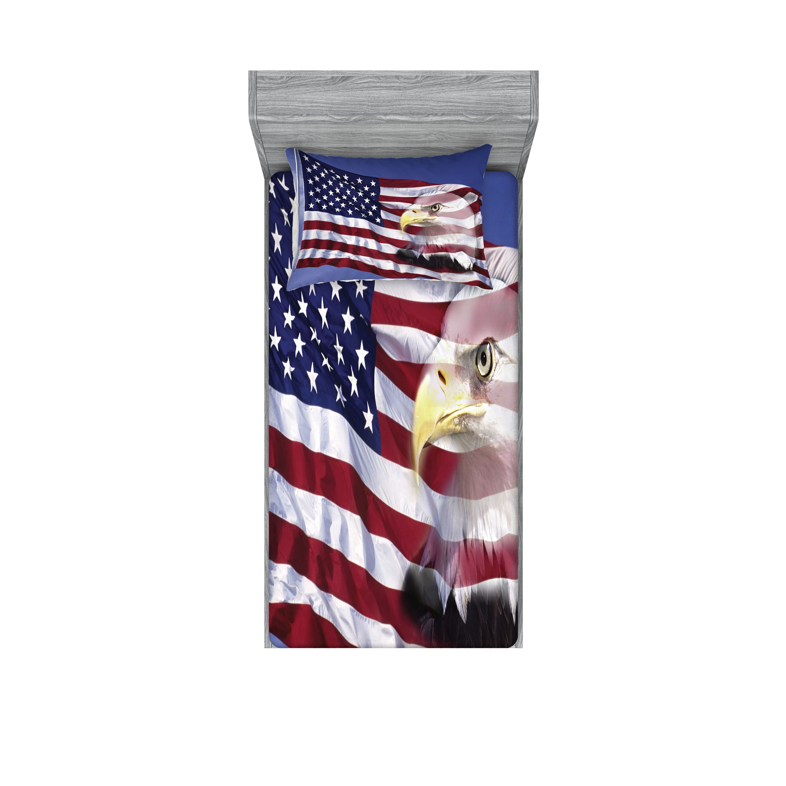 Patriotic American Flag Twin Microfiber Sheet Set