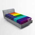 thumbnail image 1 of Ambesonne American Flag Fitted Sheet, Stars Peace Pride, Twin Size, Multicolor, 1 of 3