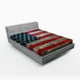 thumbnail image 1 of Ambesonne American Flag Fitted Sheet, US Flag Plate, Queen Size, Red Grey, 1 of 3