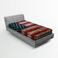 thumbnail image 1 of Ambesonne American Flag Fitted Sheet, US Flag Plate, Twin Size, Red Grey, 1 of 3