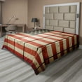thumbnail image 1 of Ambesonne American Flag Flat Sheet, Wood Design Flag, California King, Blue Red, 1 of 1