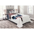 thumbnail image 1 of Ambesonne American Flag Quilted Bedspread Set 2 Pcs, Eagle and Stripe, Twin Size, Navy Maroon, 1 of 3