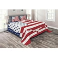 thumbnail image 1 of Ambesonne American Flag Quilted Coverlet 3 Pcs, Martial World, Queen Size, Navy Red, 1 of 2