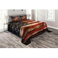 thumbnail image 1 of Ambesonne American Flag Quilted Coverlet 3 Pcs, Vintage Wooden, King Size, Multicolor, 1 of 2