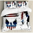 thumbnail image 1 of Ambesonne American Flag Set with Bald Eagle Symbol and Stripes Stars Statue of Liberty Grunge Duvet Cover Set, 1 of 3