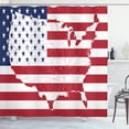 thumbnail image 1 of Ambesonne American Flag Shower Curtain, Martial World, 69"Wx84"L, Navy Red, 1 of 5