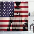 thumbnail image 1 of Ambesonne American Flag Shower Curtain, Soccer Player, 69"Wx75"L, Beige Blue Red, 1 of 5