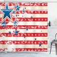 thumbnail image 1 of Ambesonne American Flag Shower Curtain, Star and Stripes, 69"Wx84"L, Vermilion Blue, 1 of 5