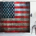 thumbnail image 1 of Ambesonne American Flag Shower Curtain, US Flag Plate, 69"Wx84"L, Red Grey, 1 of 5
