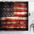 thumbnail image 1 of Ambesonne American Flag Shower Curtain, Vintage Wooden, 69"Wx75"L, Multicolor, 1 of 5