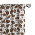 thumbnail image 1 of Ambesonne American Football Window Curtains, Rugby Balls, Each 28" W x 84" L, Caramel Ruby White, 1 of 5